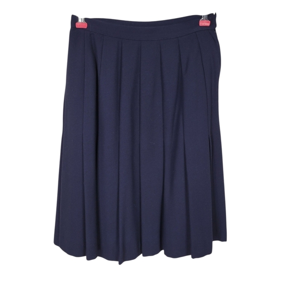 Kasper ASL Skirt Suit Size 6P Navy Longer Length 3 Button Blazer Pleated Petite - Picture 5 of 9